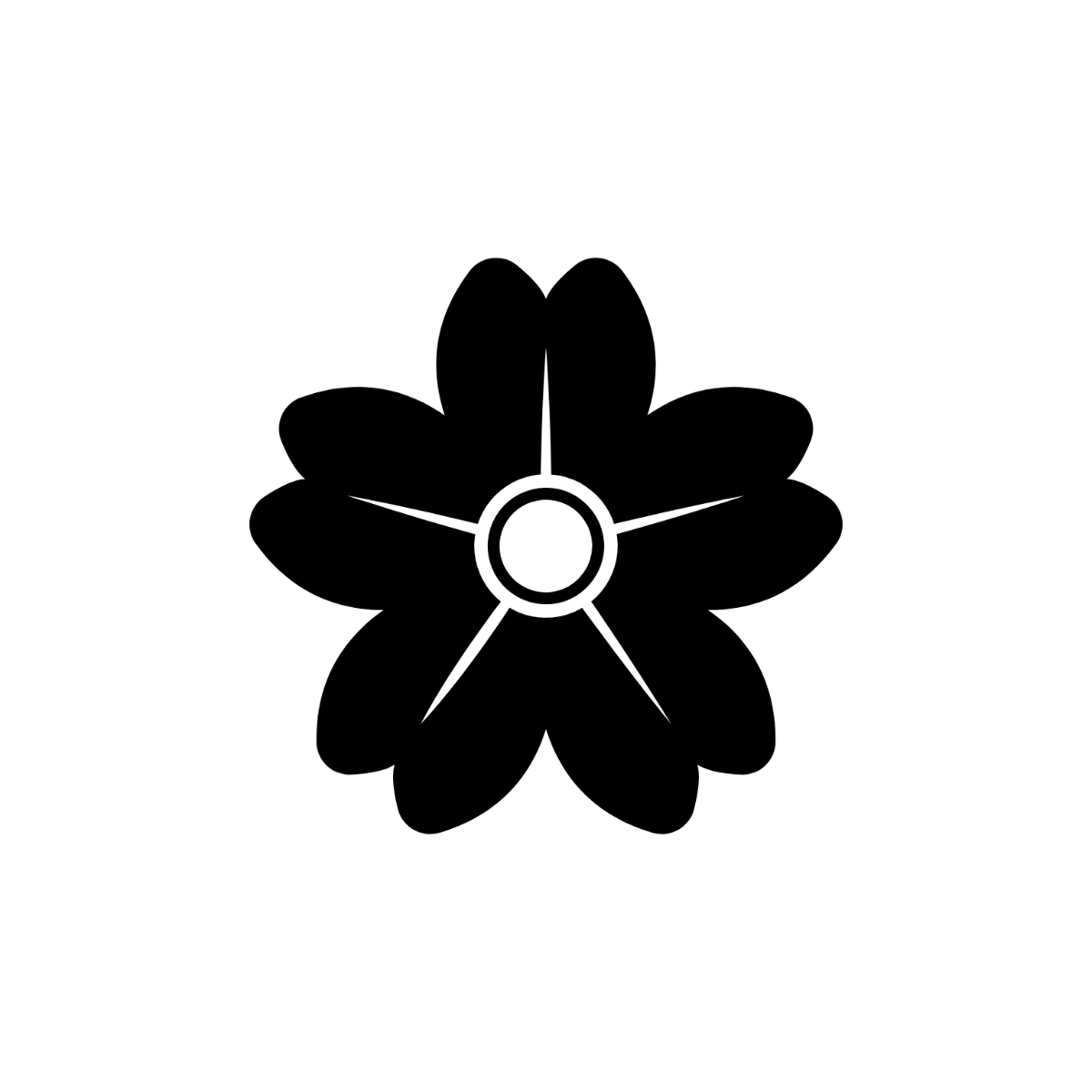 Black & White Flower Clipart