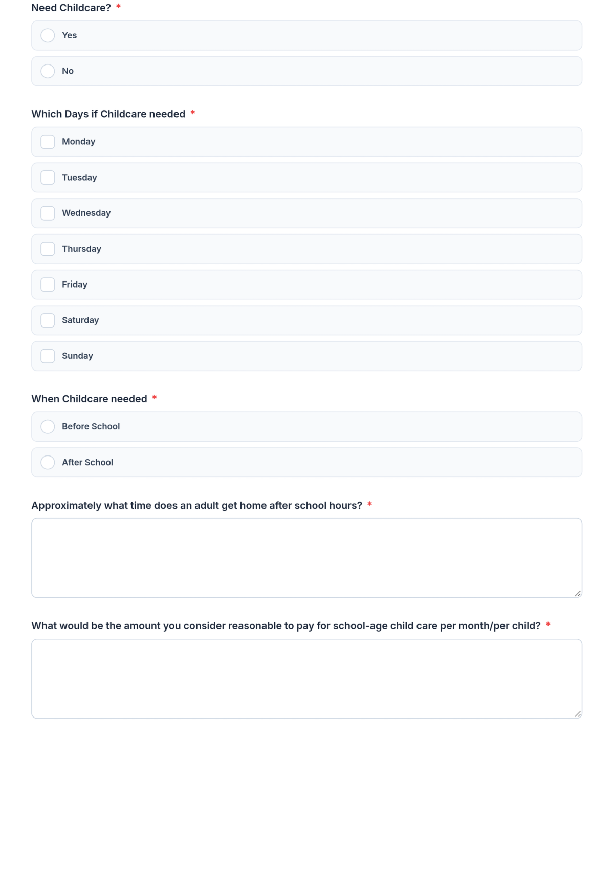 Free After School Needs Assessment Form Template & AI Maker Free After School Needs Assessment Form Template & AI Maker
