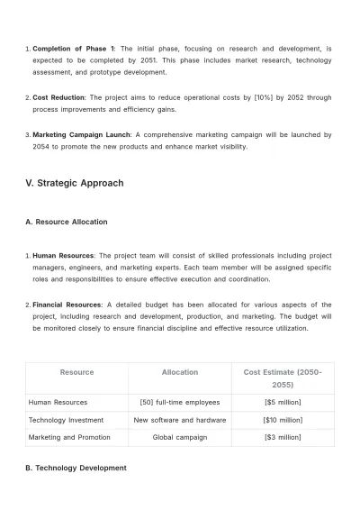Free Project Strategic Plan Template to Edit Online