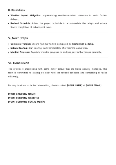 Free Construction Report Template to Edit Online