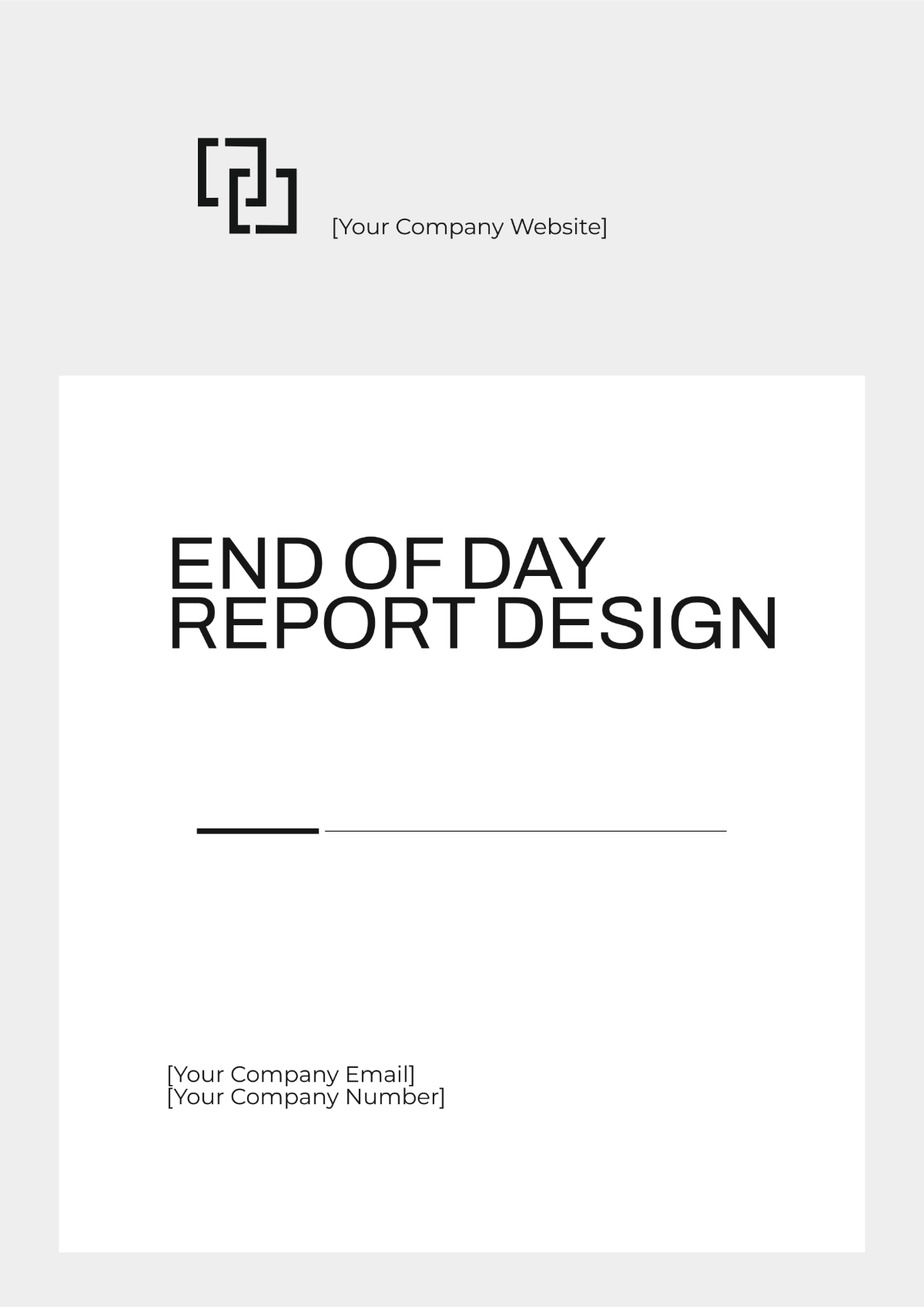 End of Day Report Design Template