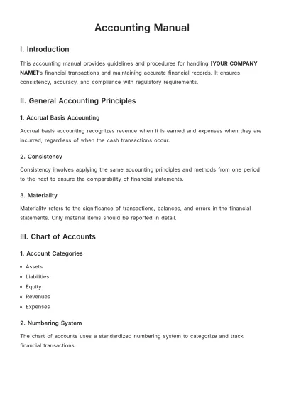 Free Accounting Manual Template to Edit Online
