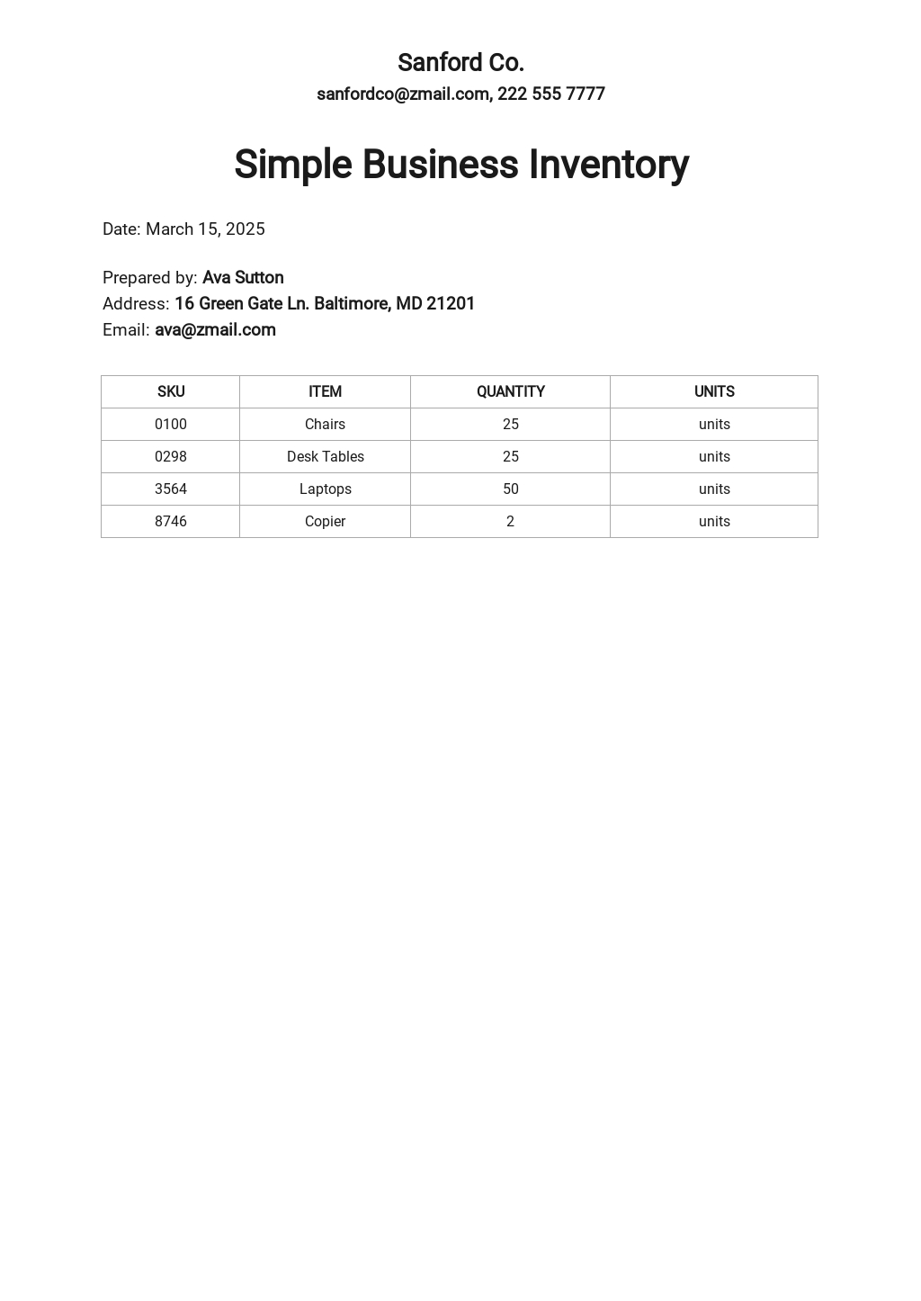 63 FREE Printable Inventory Templates Edit Download Template