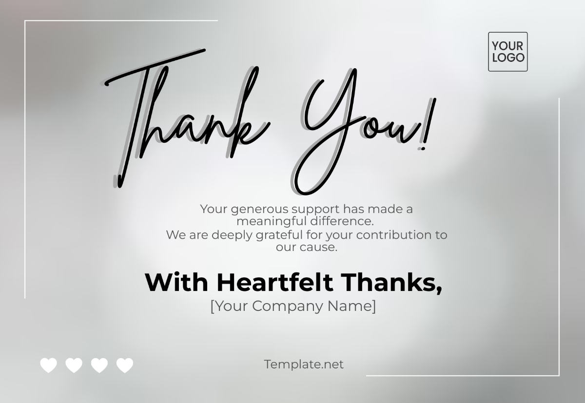 Non-Profit Thank You Card Template