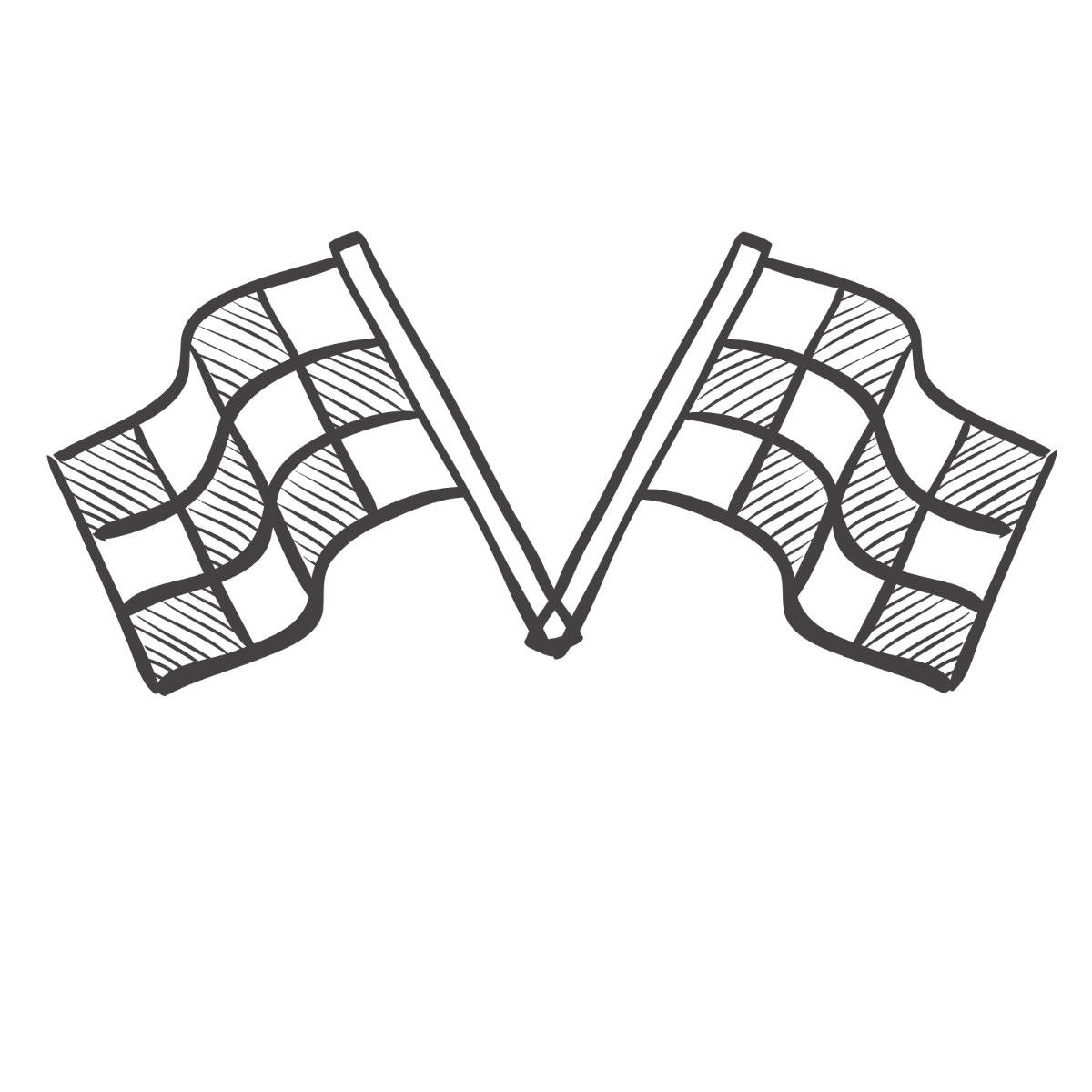 Hand-Drawn Racing Flag Clipart