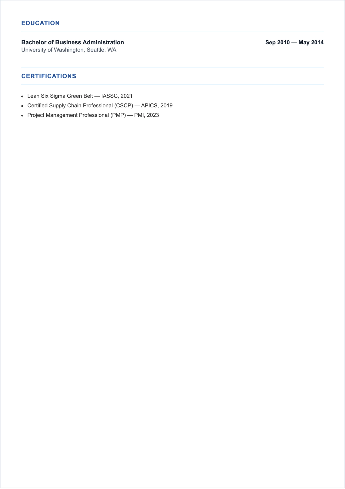 Free Combination ATS Resume Outline Template, AI Resume Builder
