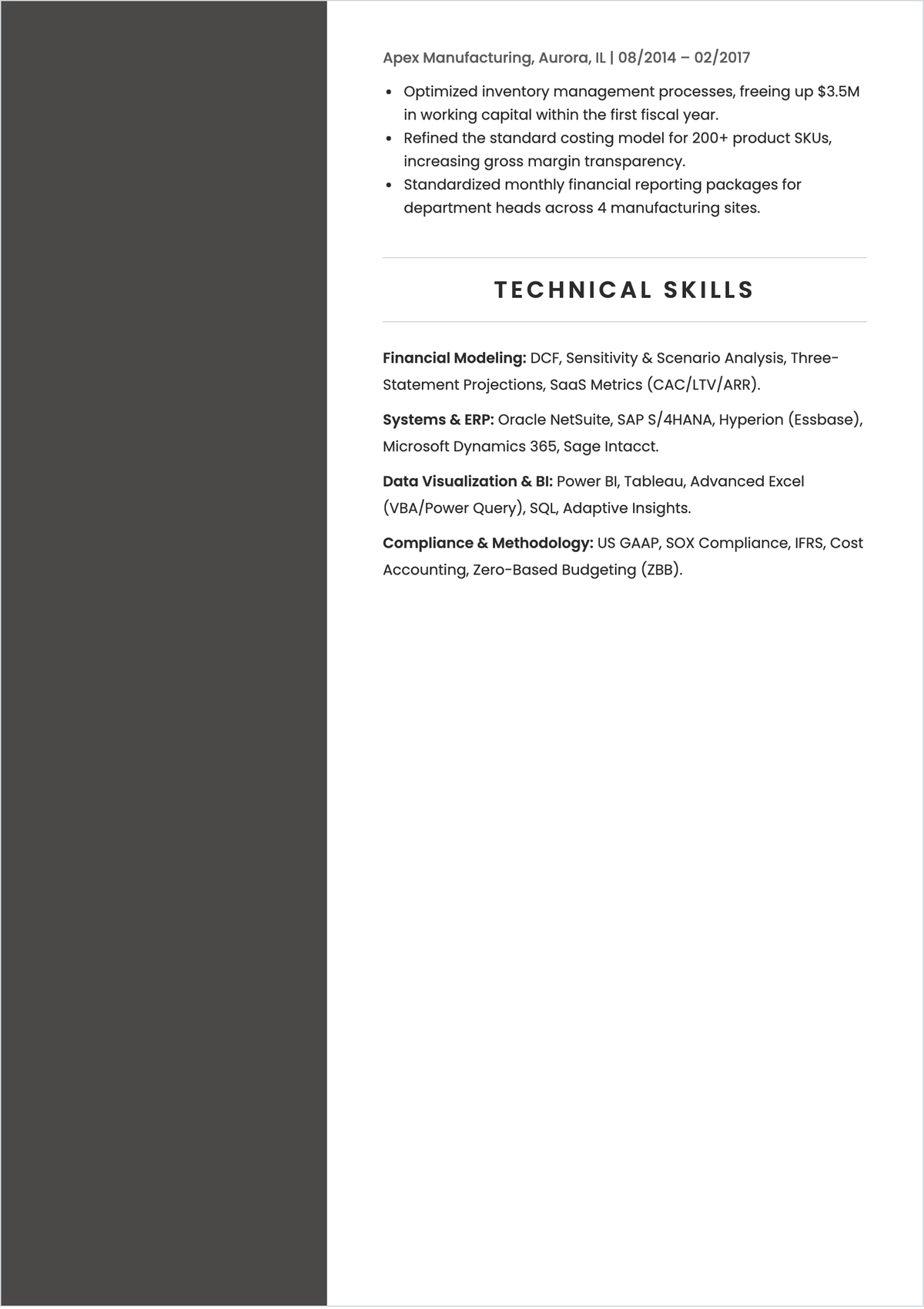 Free Finance ATS Resume Template, AI Resume Builder