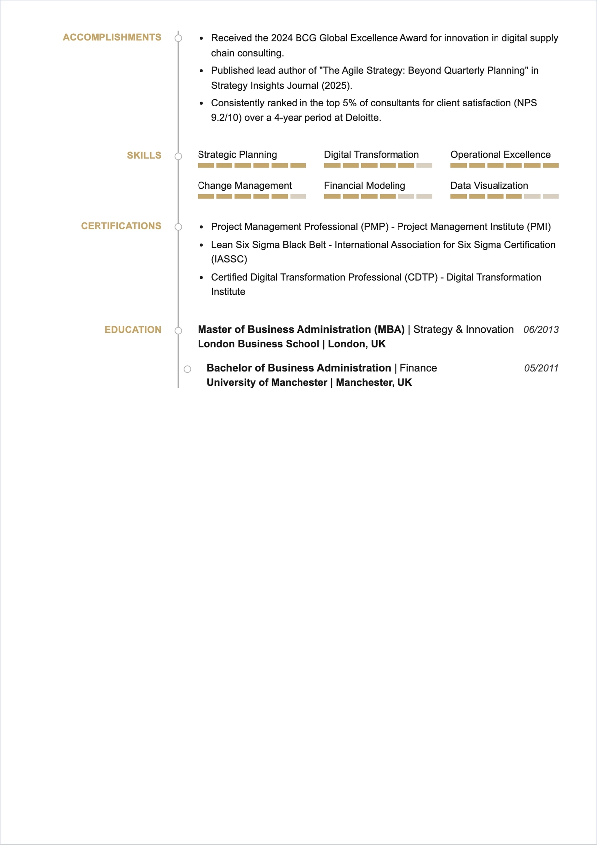 Free Consulting ATS Resume Template, AI Resume Builder