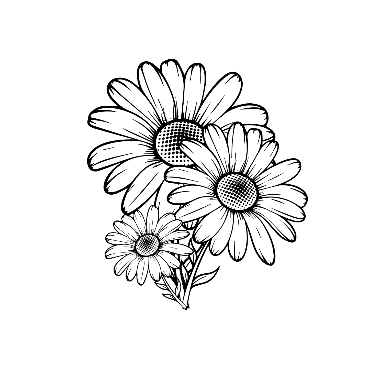 Free Hand-Drawn Flower Clipart Template