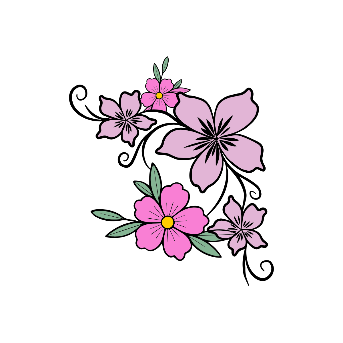 Free Floral Border Clipart Template