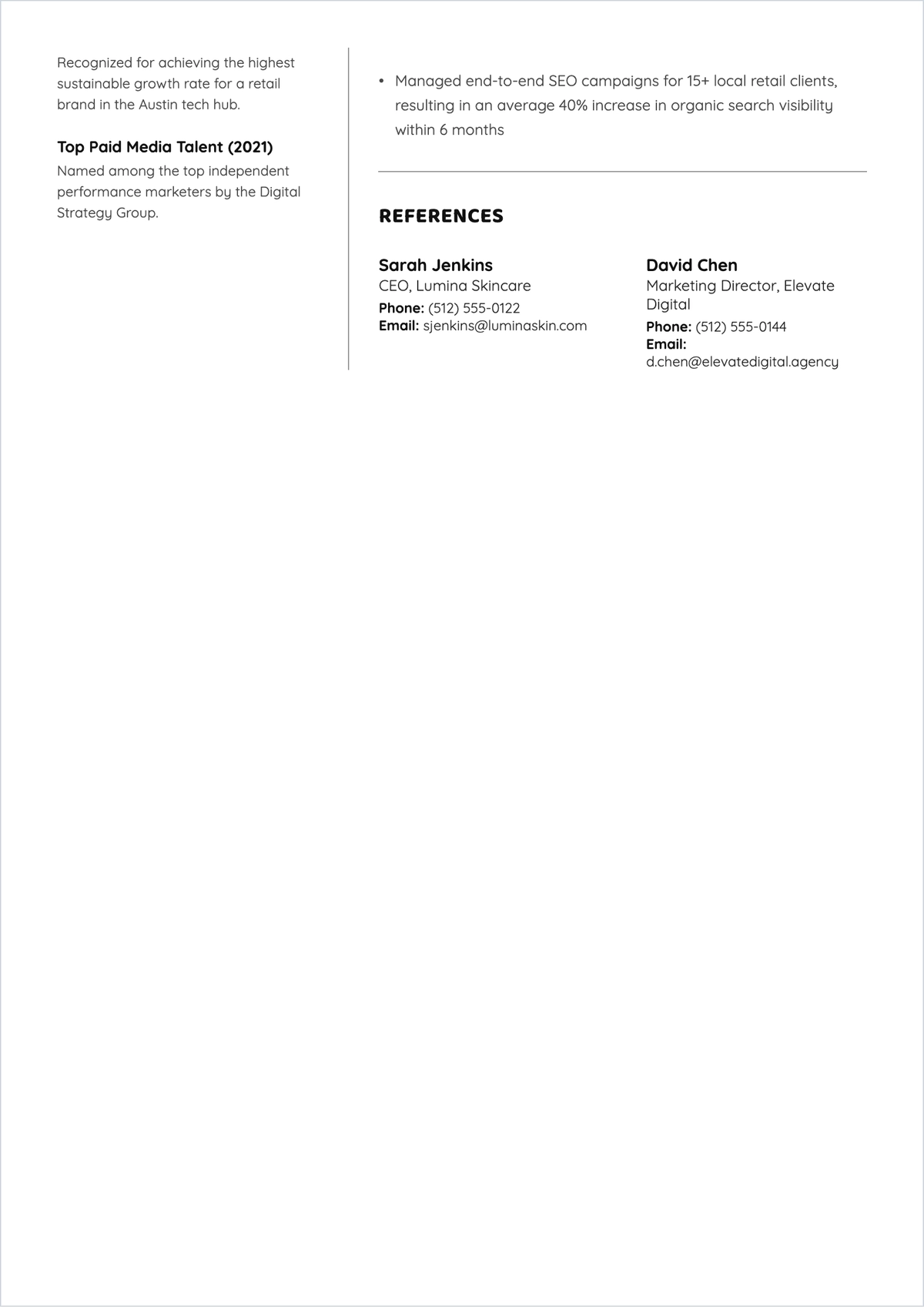 Free Blank Freelance ATS Resume Template, AI Resume Builder