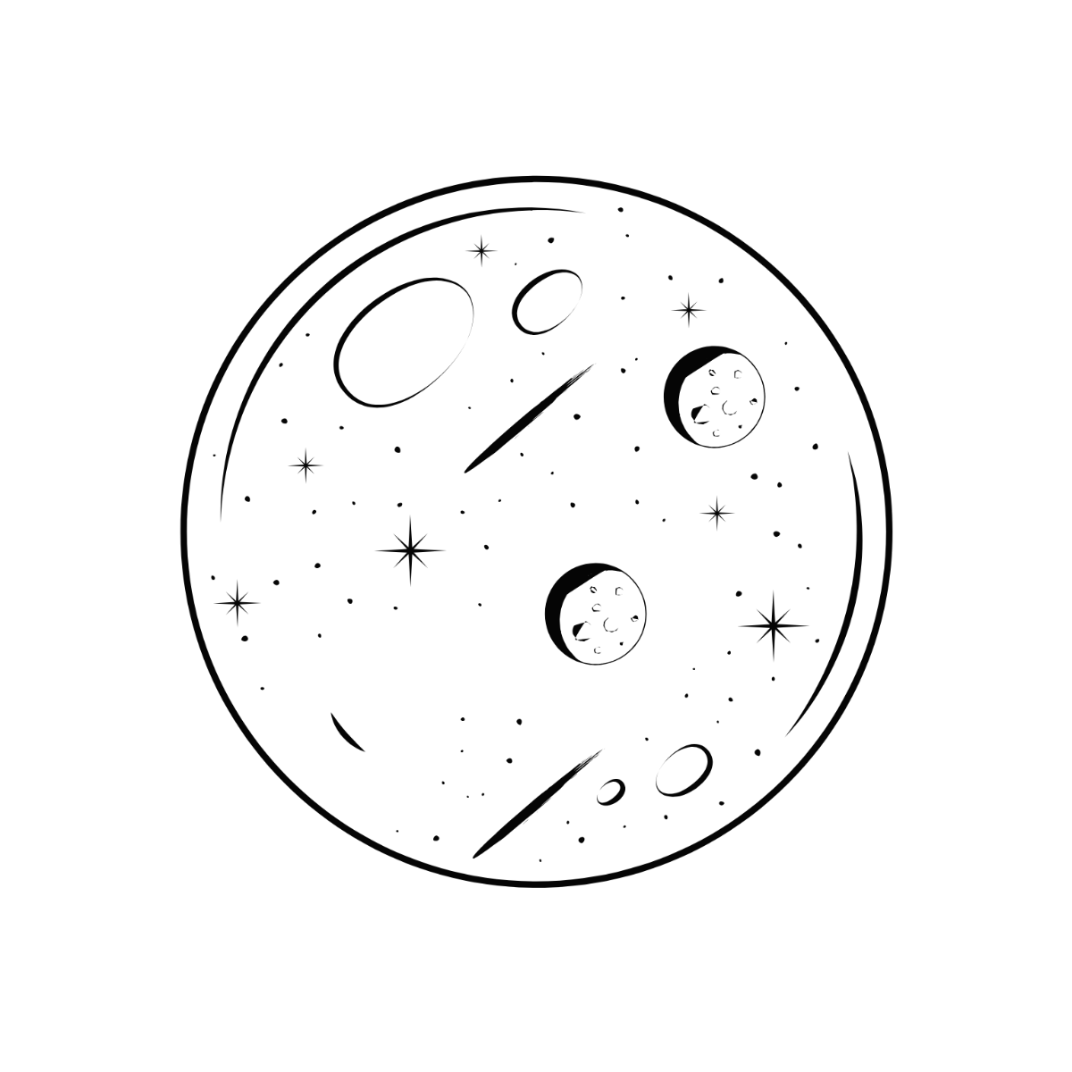 Hand-Drawn Moon Clipart - Edit Online | Template.net