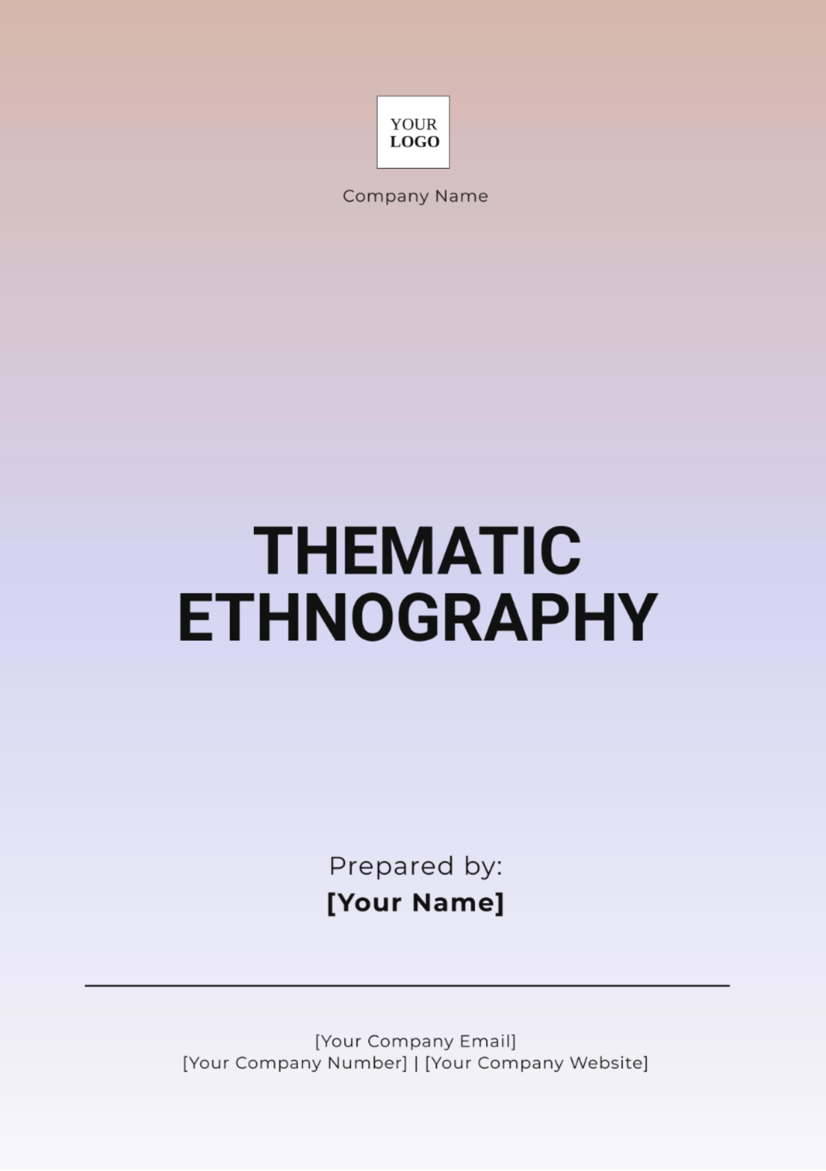 Thematic Ethnography Template - Edit Online & Download