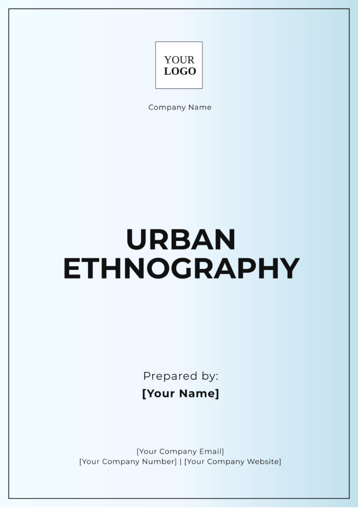 Urban Ethnography Template - Edit Online & Download