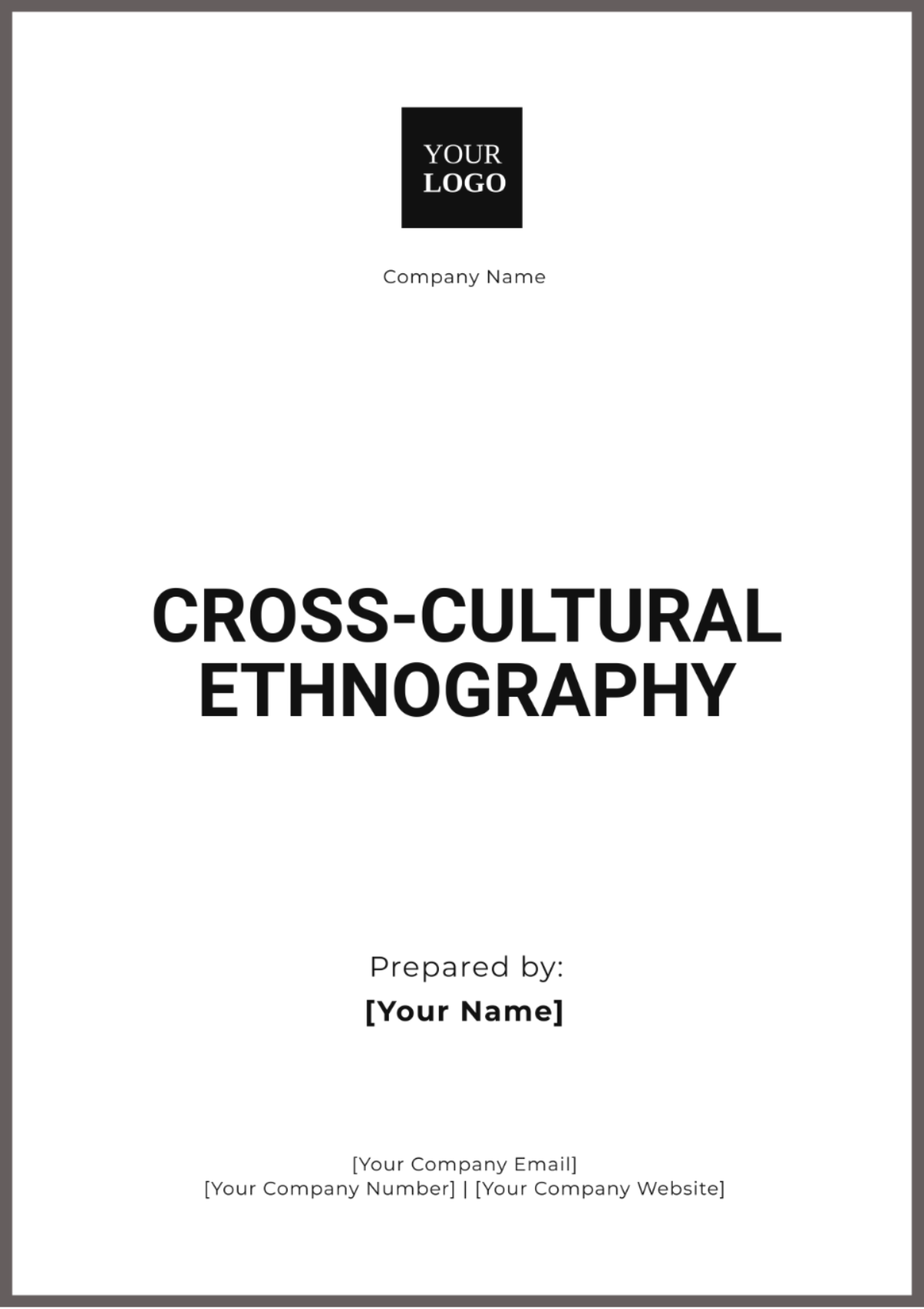 Cross-Cultural Ethnography Template - Edit Online & Download