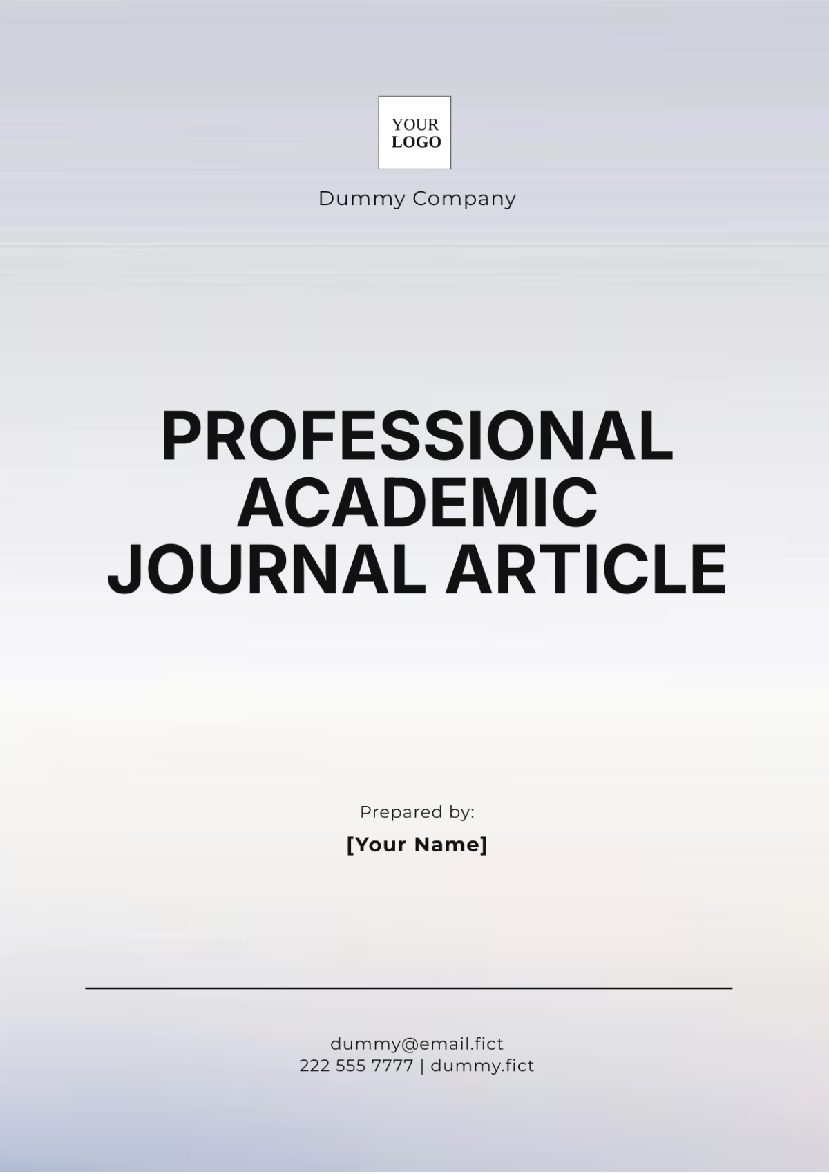 Professional Academic Journal Article Template - Edit Online & Download