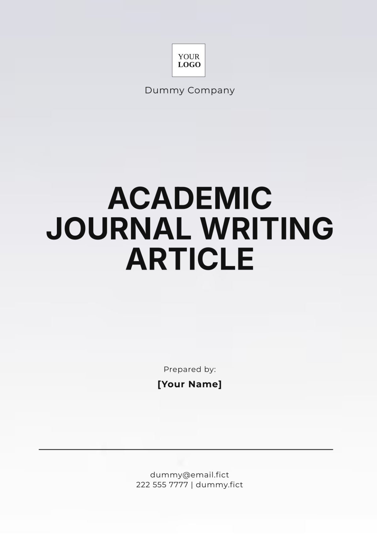 Academic Journal Writing  Article Template - Edit Online & Download