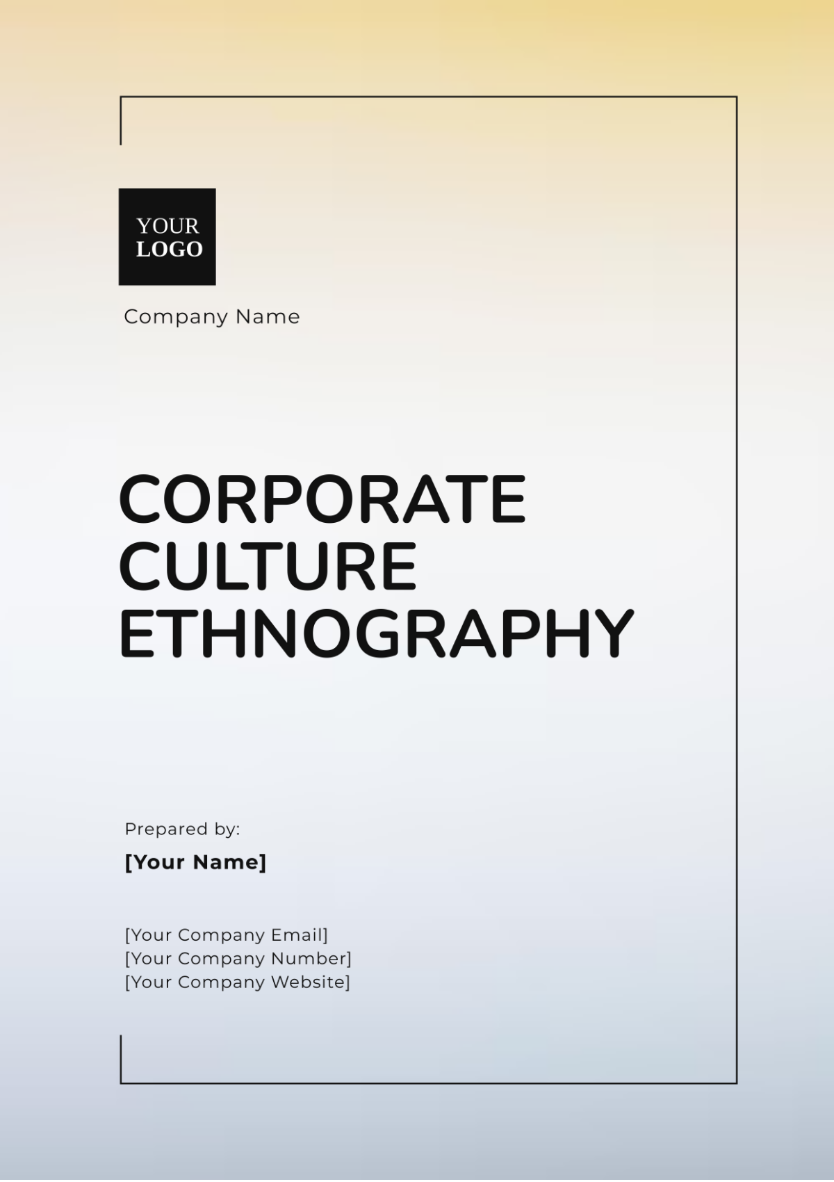 Corporate Culture Ethnography Template