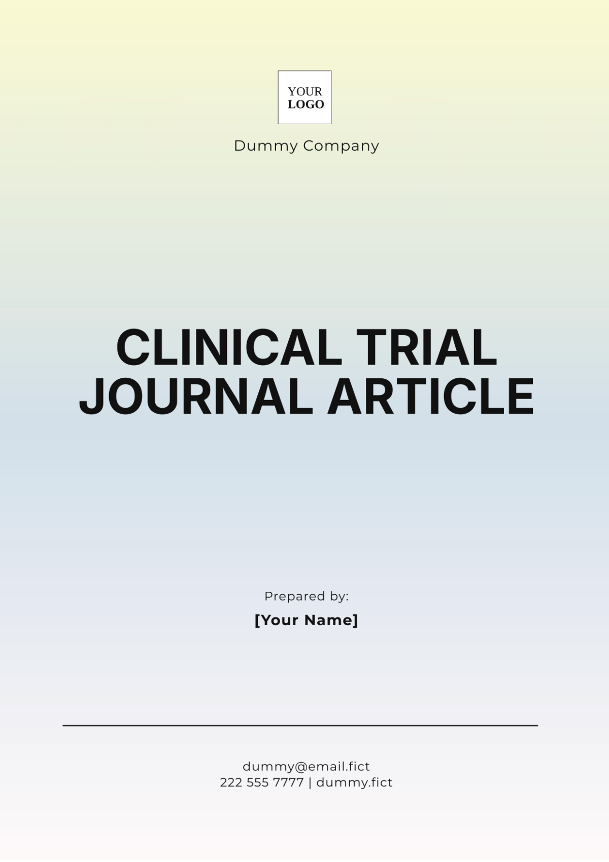 Clinical Trial Journal  Article Template - Edit Online & Download