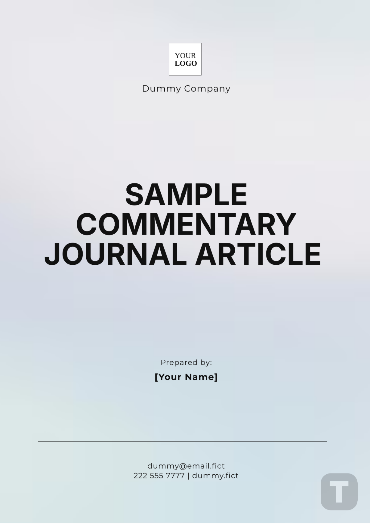 Sample Commentary Journal Article Template - Edit Online & Download