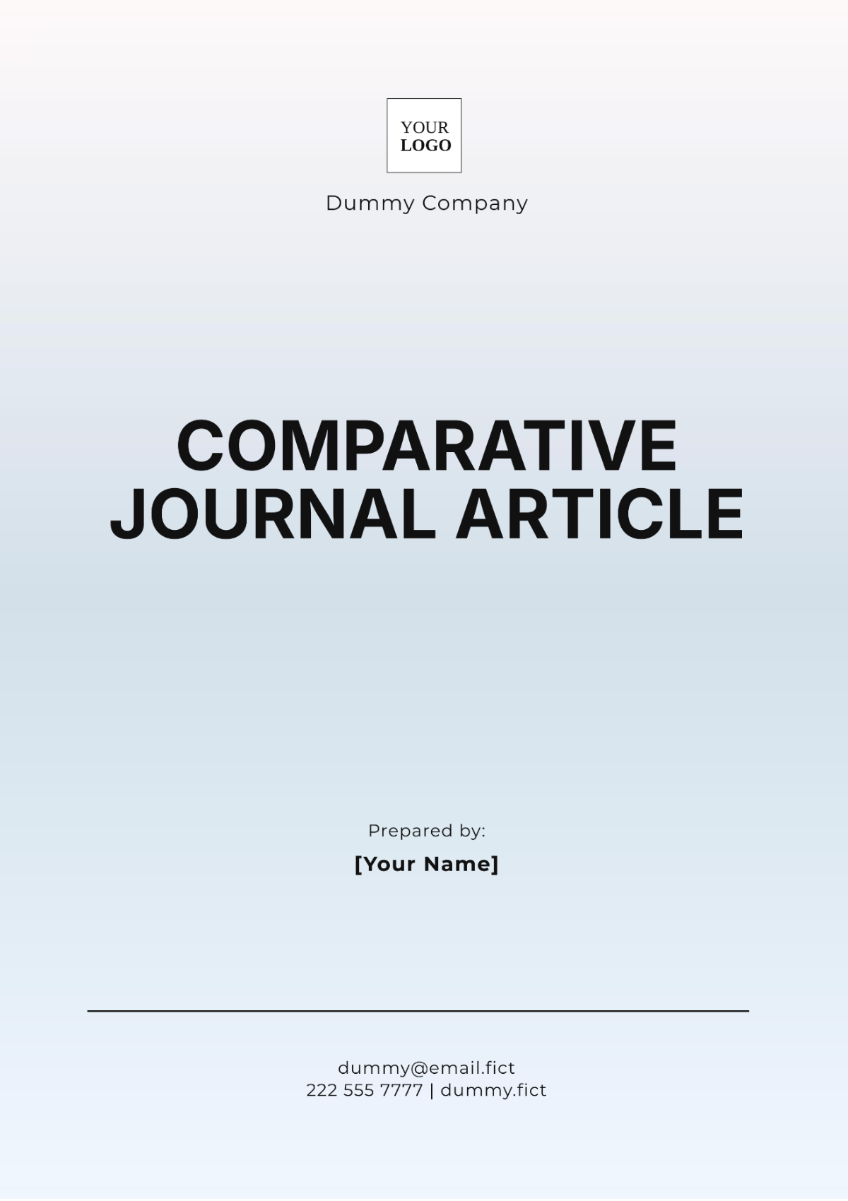 Comparative Journal Article Template - Edit Online & Download