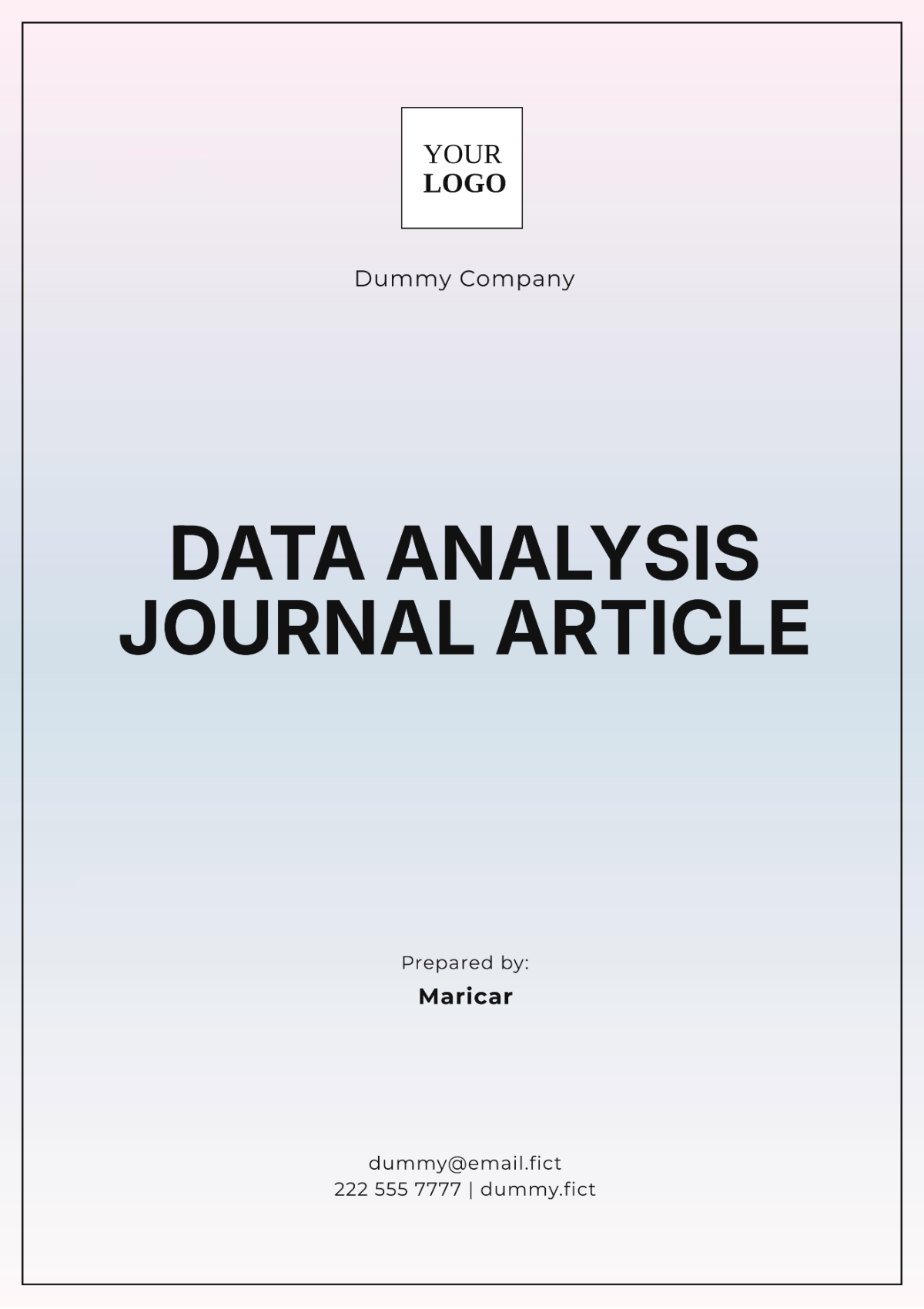 Data Analysis Journal Article Template - Edit Online & Download