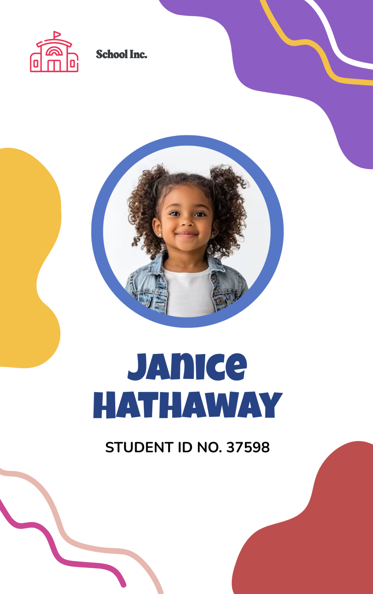 Free Colorful Child ID Card Template