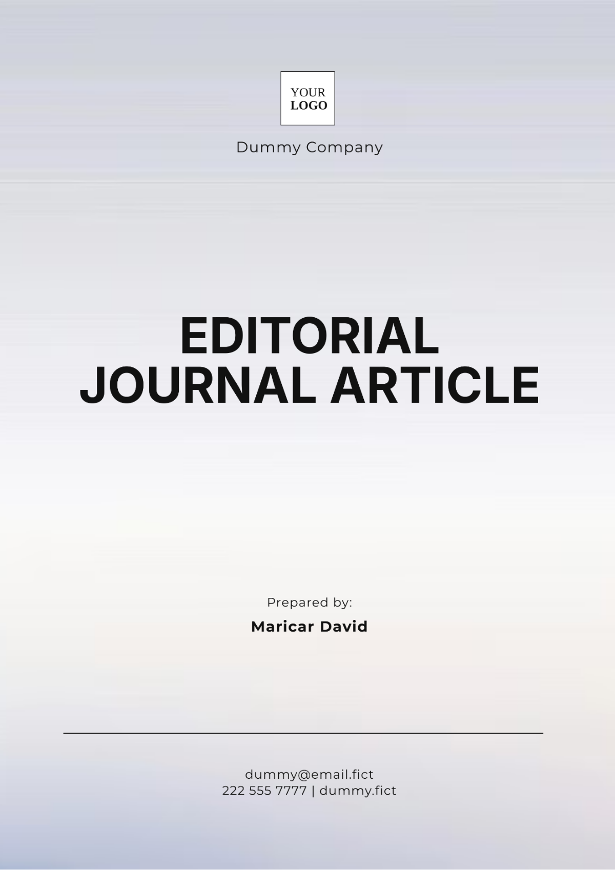 Editorial Journal  Article Template - Edit Online & Download