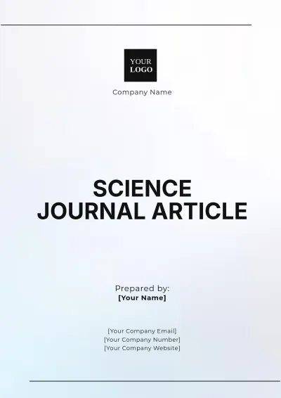 Free Science Journal Article Template to Edit Online