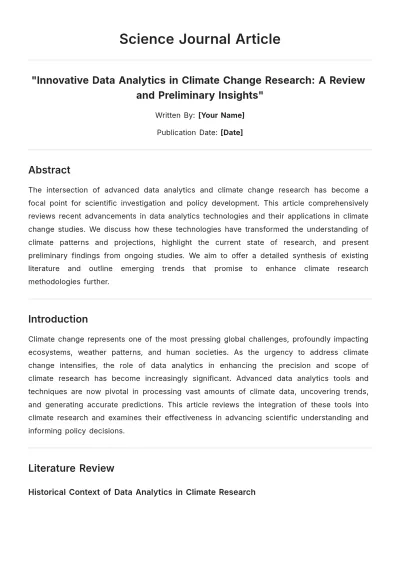 Free Science Journal Article Template to Edit Online
