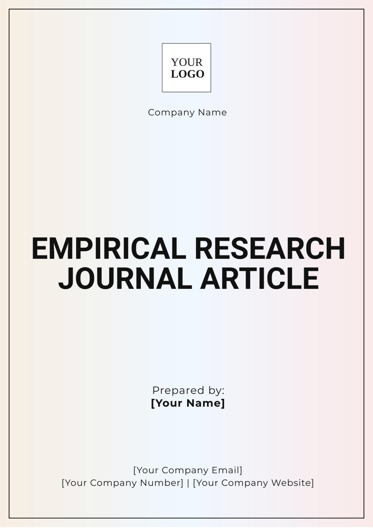 Empirical Research Journal Article Template - Edit Online & Download