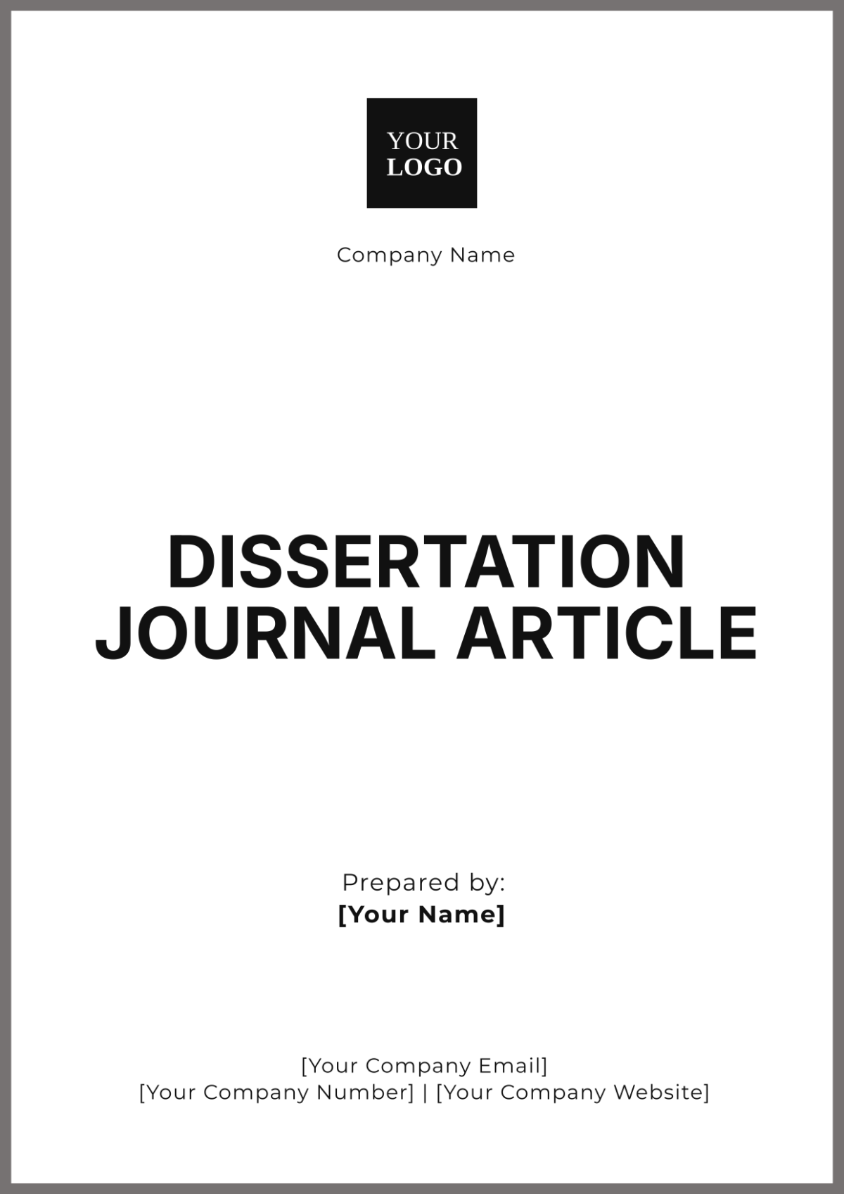 Dissertation Journal  Article Template - Edit Online & Download