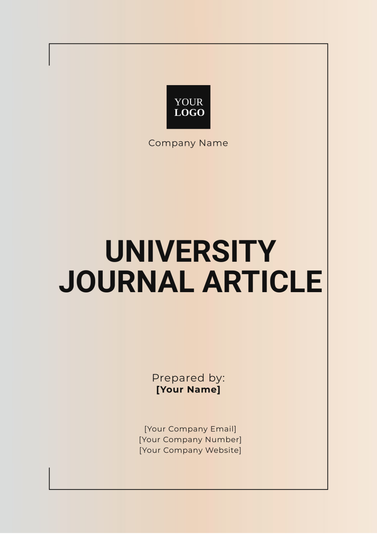 University Journal Article Template - Edit Online & Download