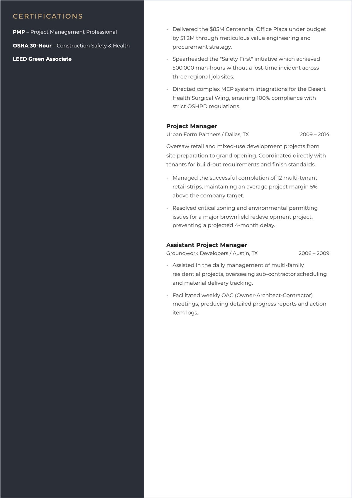 Free Two-Page ATS Resume for Job Seekers Template, AI Resume Builder