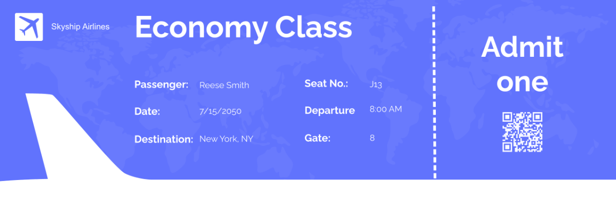 Free Professional Digital Airline Ticket Template