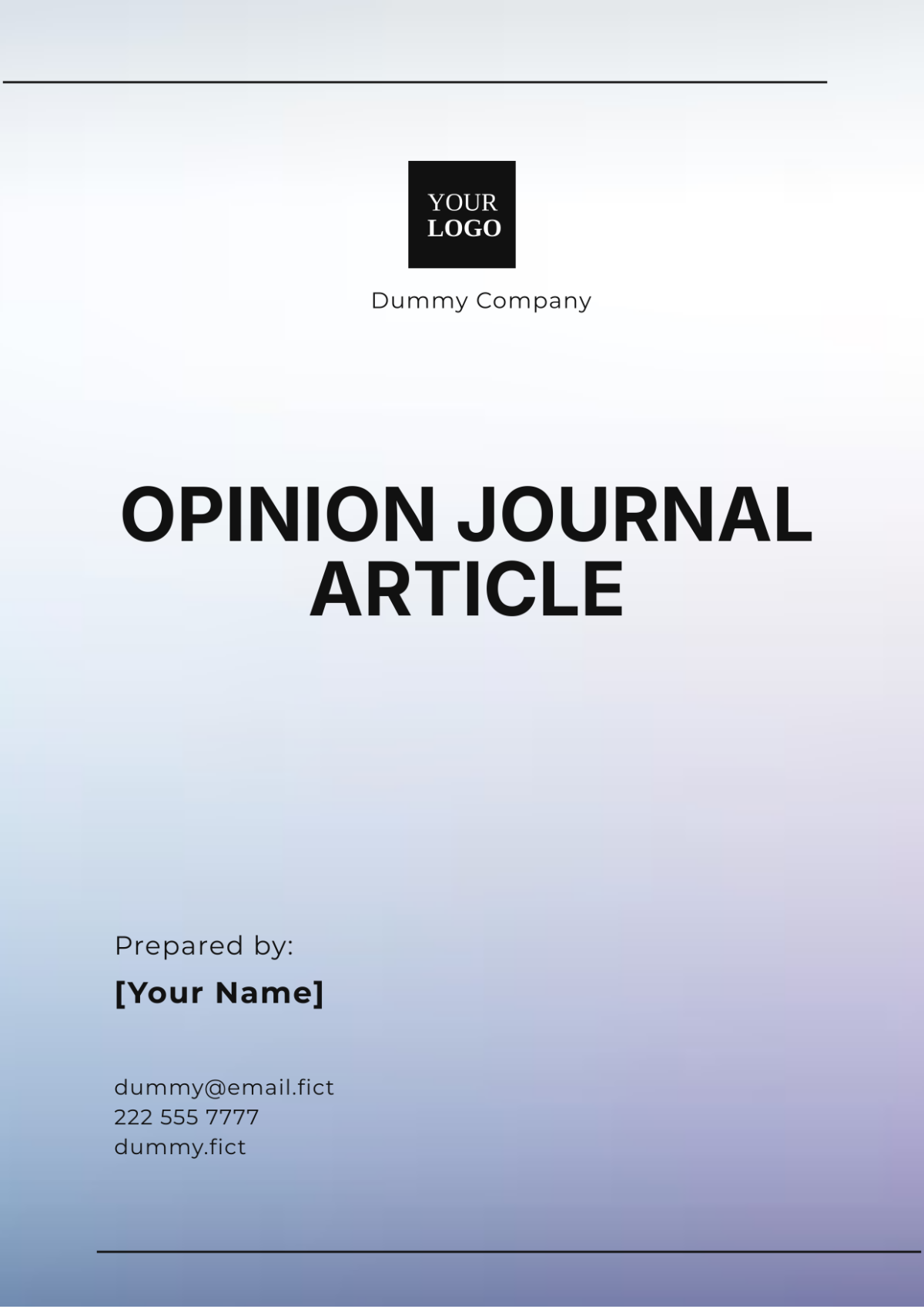 Opinion Journal Article Template - Edit Online & Download