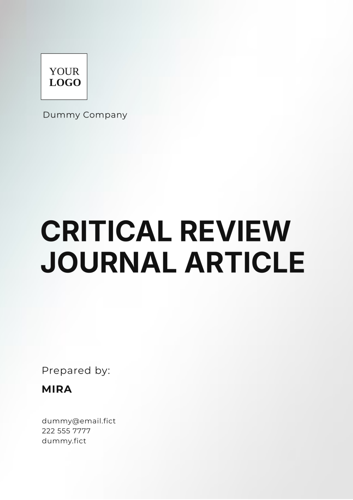 Critical Review Journal Article Template - Edit Online & Download