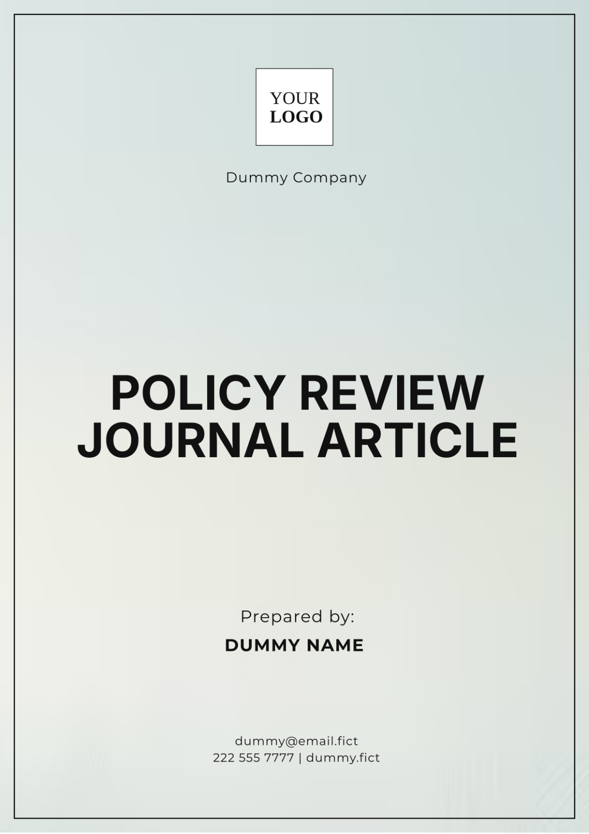 Policy Review Journal Article Template - Edit Online & Download