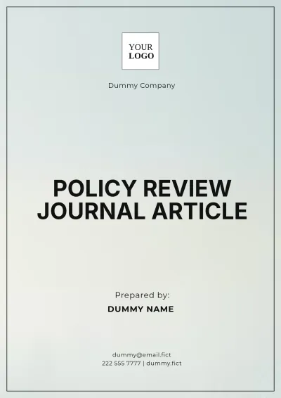 Free Policy Review Journal Article Template to Edit Online
