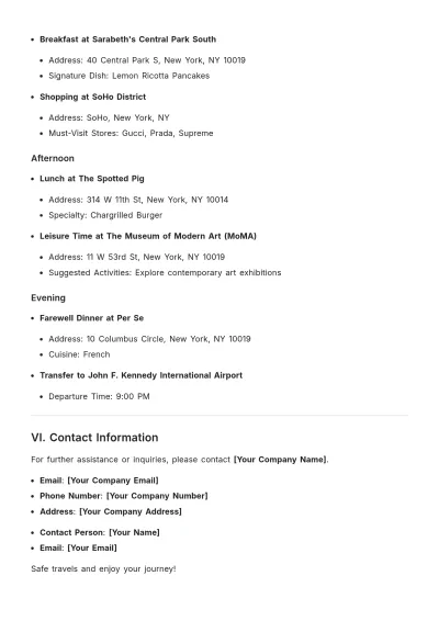 Free Tour Route Planner Template to Edit Online