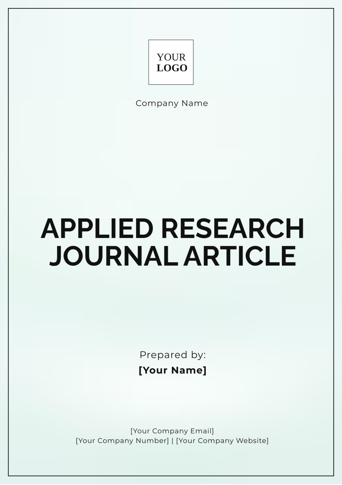 Applied Research Journal  Article Template - Edit Online & Download