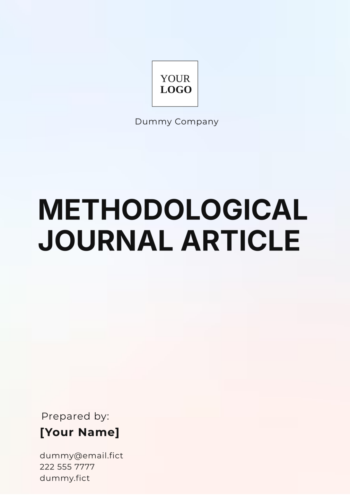 Methodological Journal Article Template - Edit Online & Download