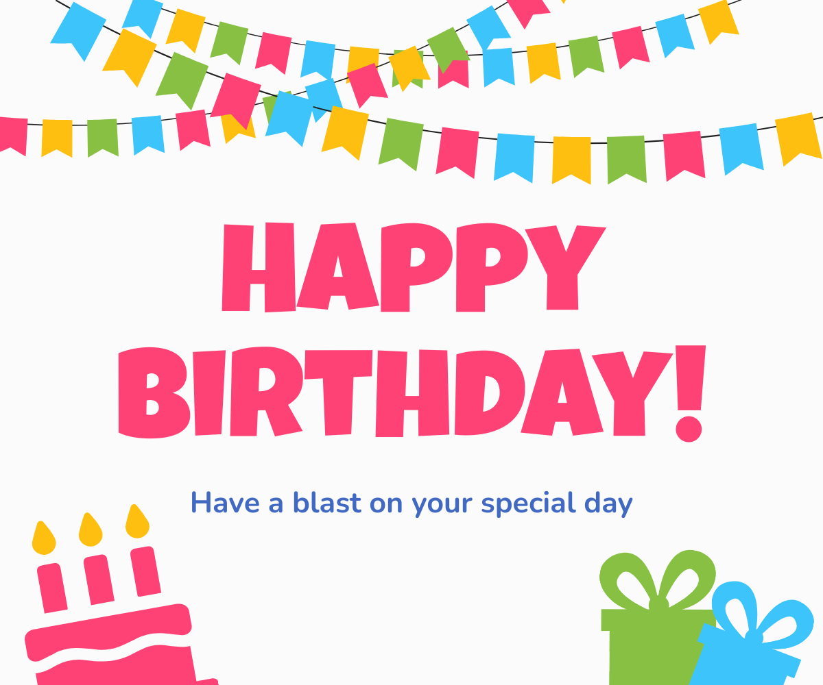 Bold Typography Birthday Banner Template