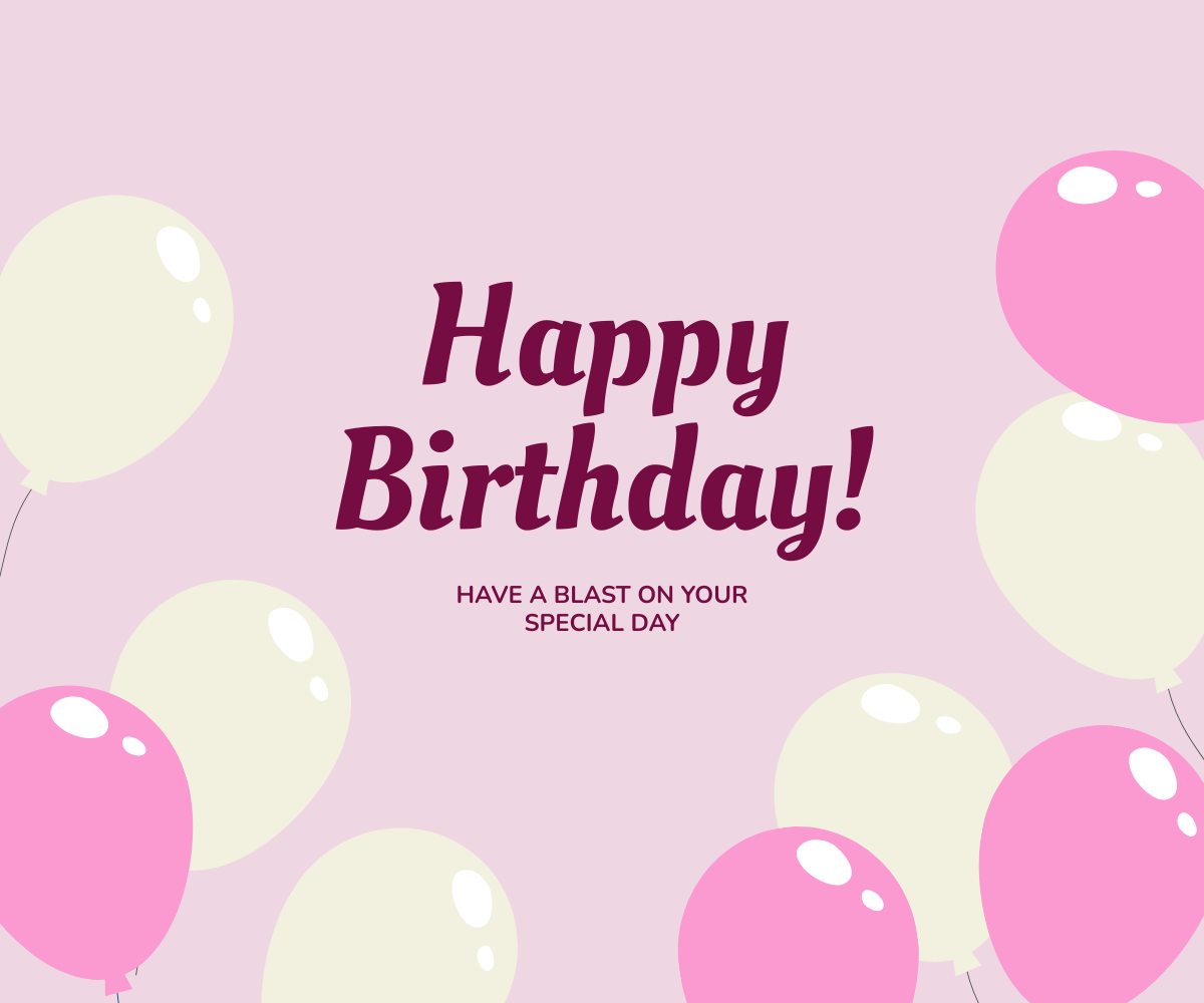 Customizable Balloon Birthday Banner Template