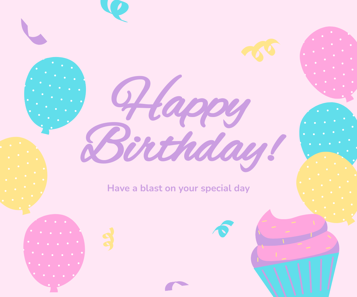 Pastel Themed Birthday Banner Template