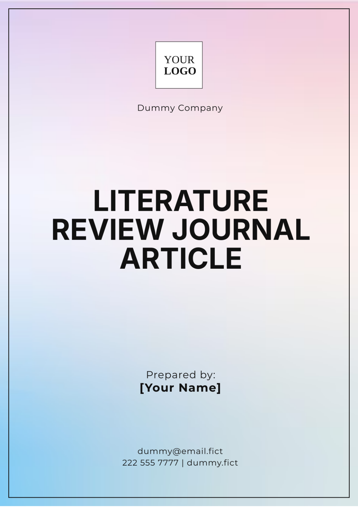 Literature Review Journal Article Template - Edit Online & Download