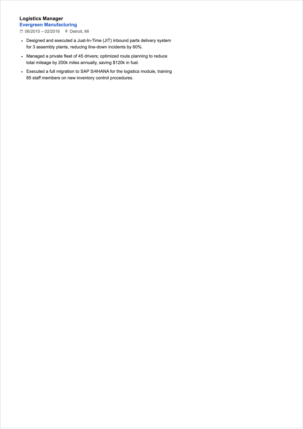 Free Comprehensive Two-Page ATS Resume Template, AI Resume Builder