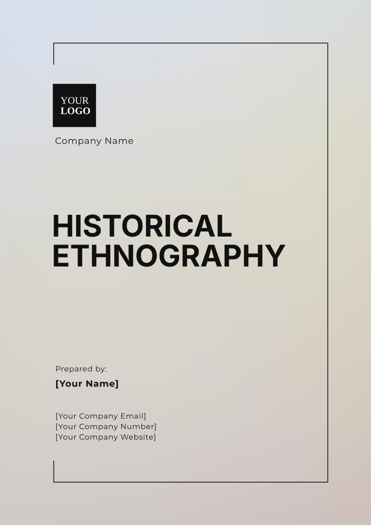 Historical Ethnography Template - Edit Online & Download