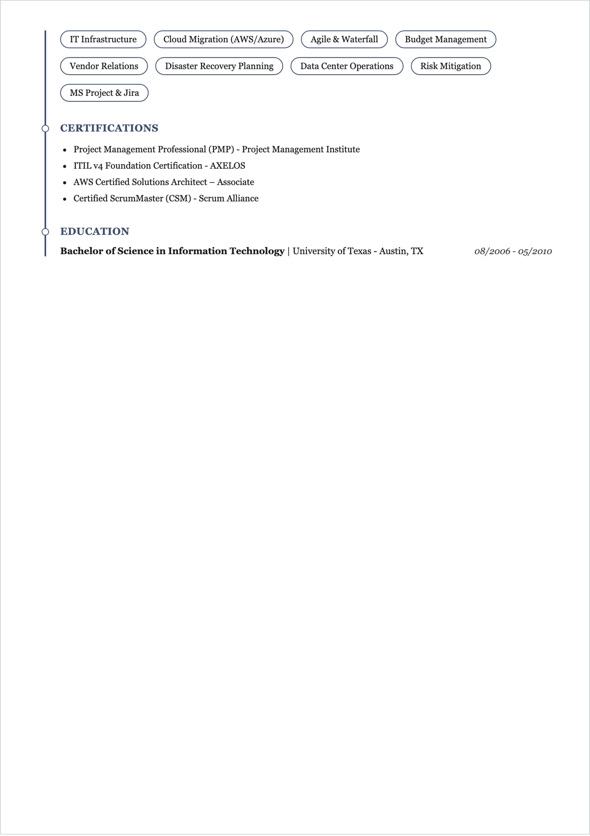 Free Professional Two-Page ATS Resume Template, AI Resume Builder