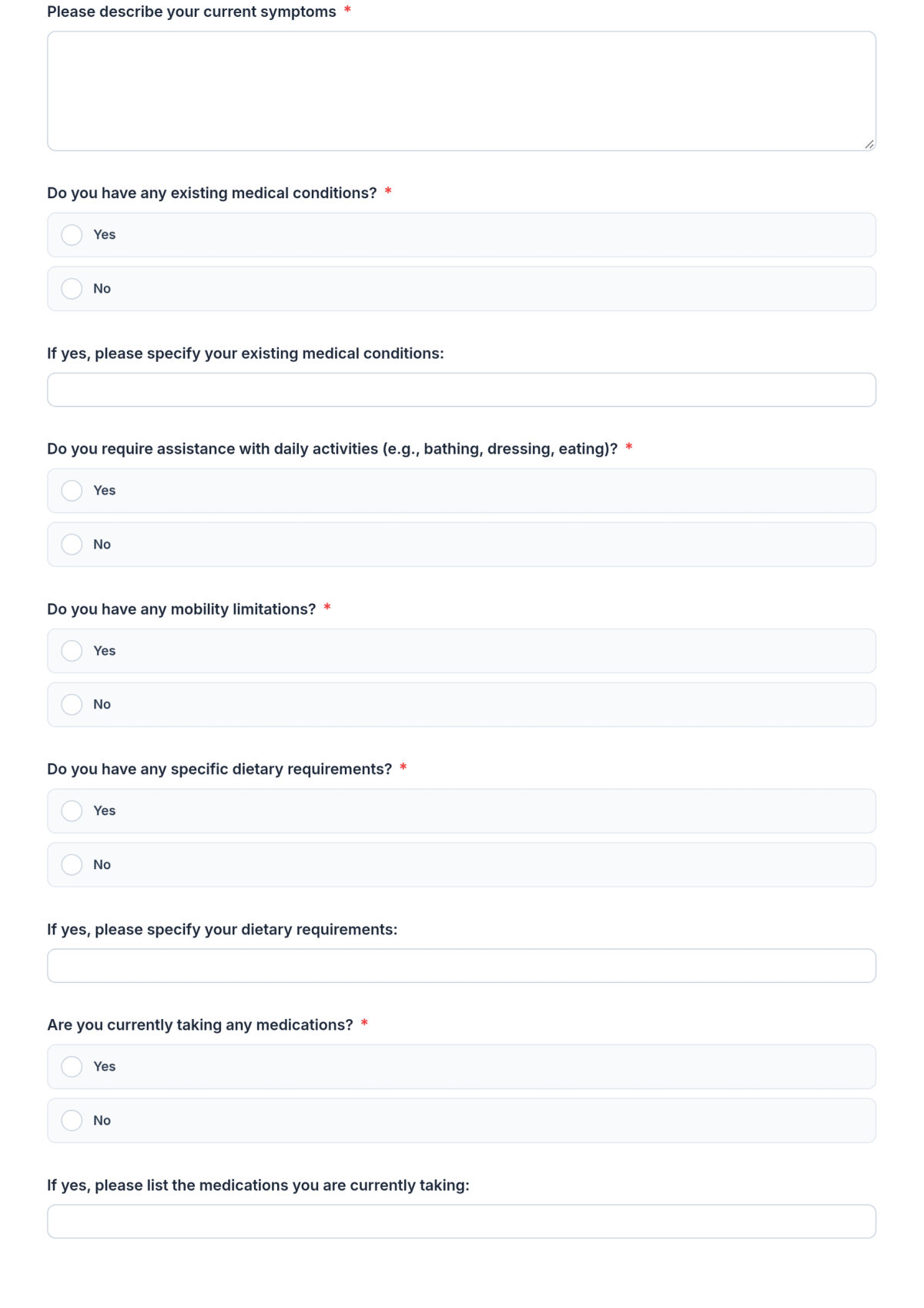 Free Level of Care Assessment Form Template & AI Maker Free Level of Care Assessment Form Template & AI Maker